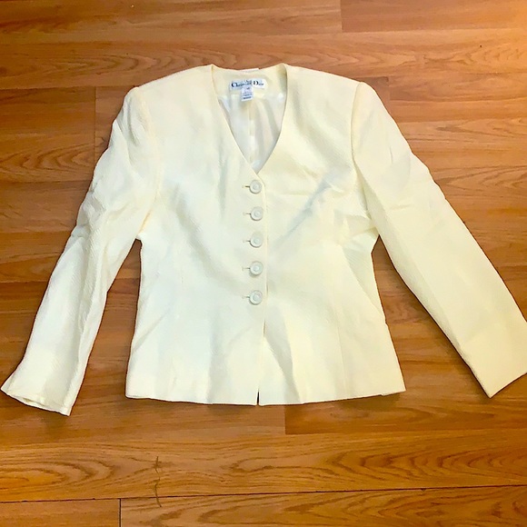 Vintage 80’s Cream Crepe Christian Dior Blazer